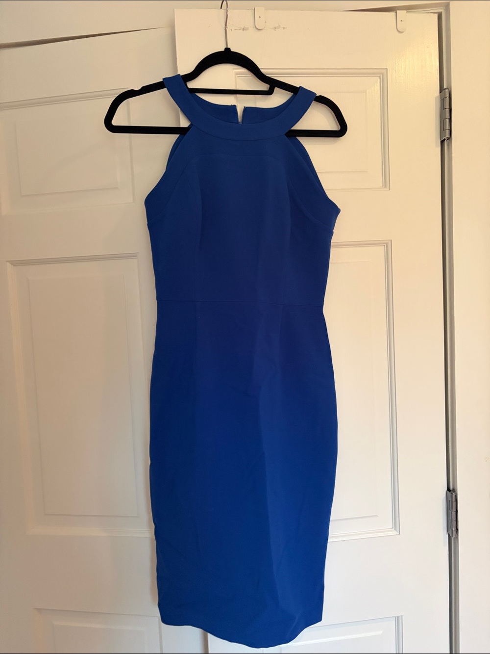 Black Halo Cobalt Blue Halter Midi Dress